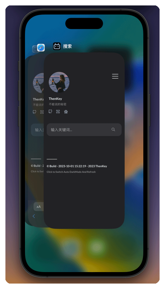 打开主屏幕上的图标后：是不是以  APP 的形式运行了？隐藏了状态栏的同时没有下方的导航栏